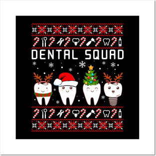 Dental Squad Dental Assistant Ugly Sweater Christmas Posters and Art